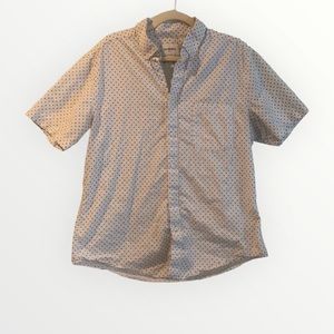 Goodfellow & Co men’s short leave button down shirt white with black arr…